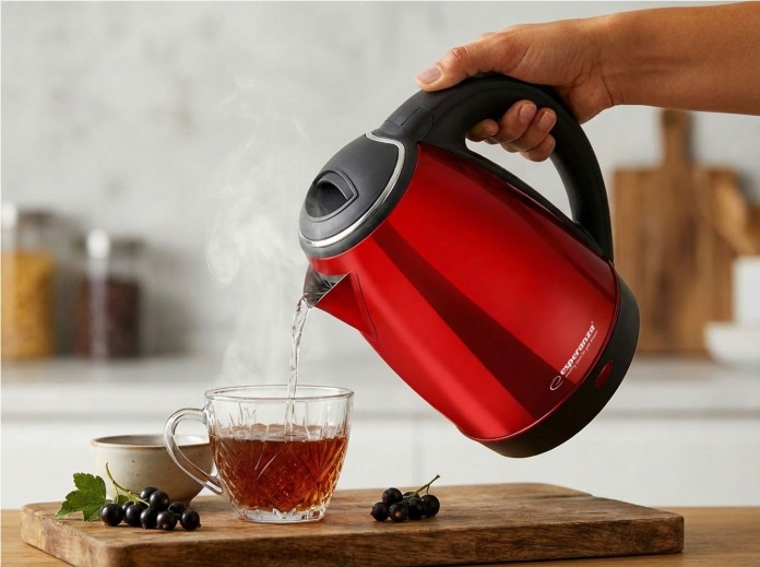 czajnik stal nierdzewna inox Esperanza EKK113R czerwony design